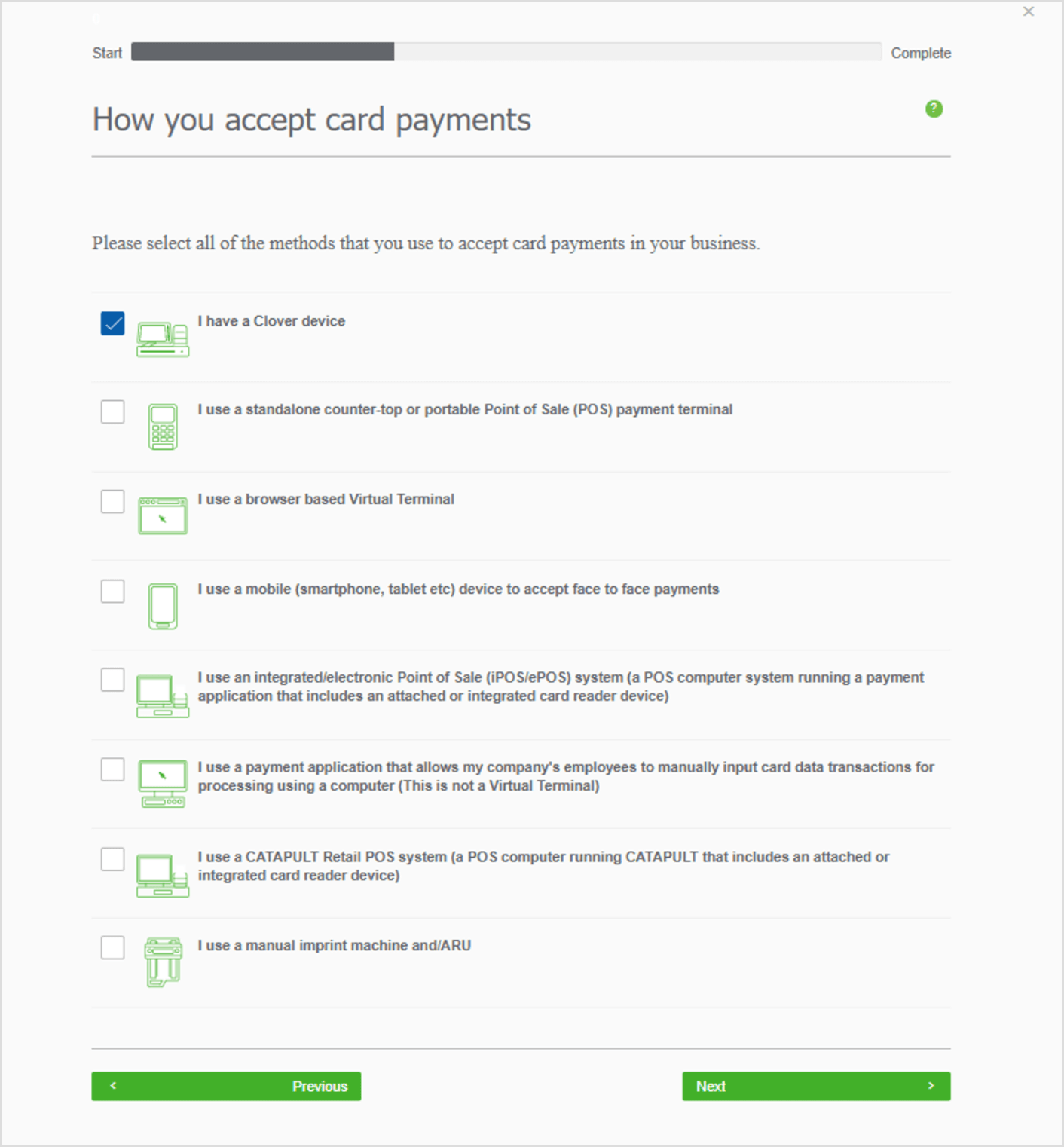 Print screen to answering questionnaire