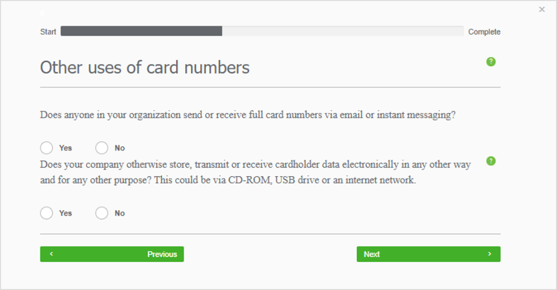 Print screen of other uses of card numbers