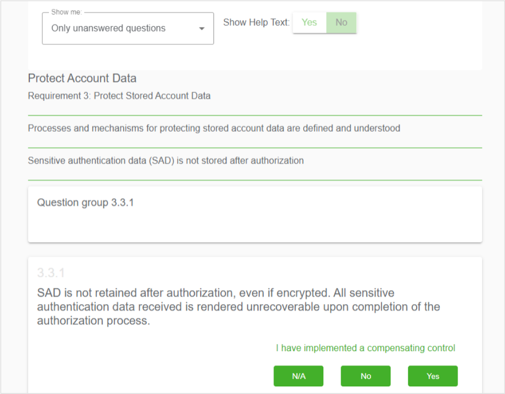 Answer the questionnaire print screen