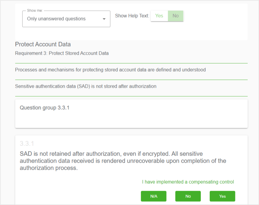Answer the questionnaire print screen