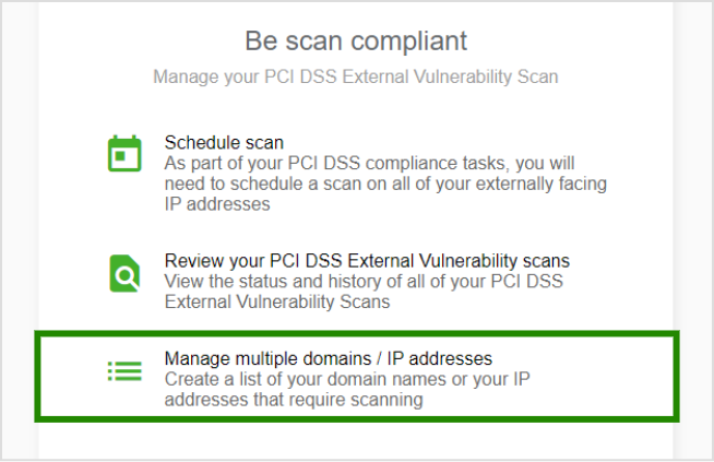 Manage multiple domains/IP addresses print screen