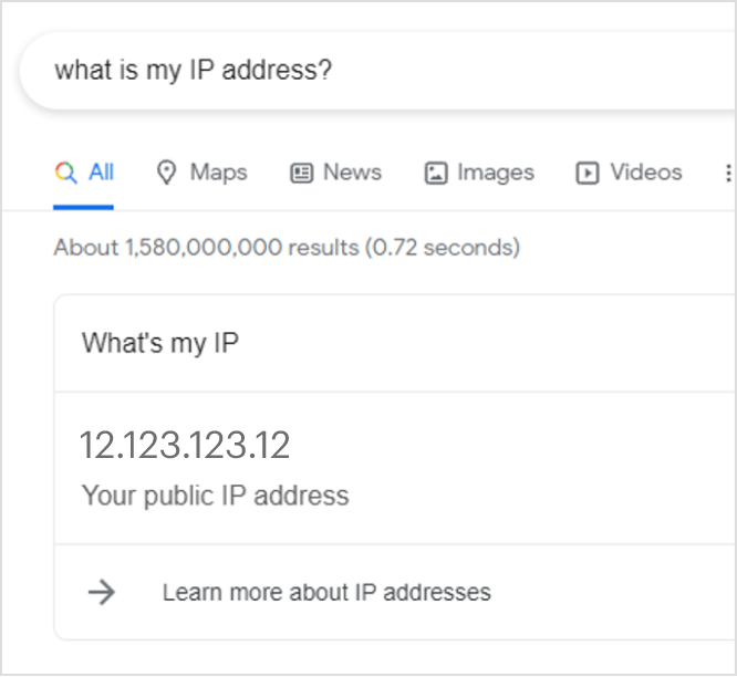 Find your IP adress print screen