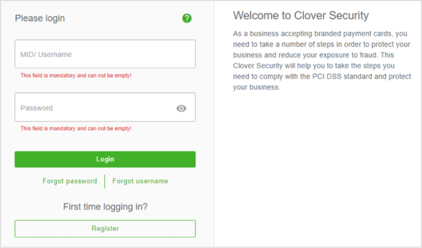 Print screen to login with new credentials