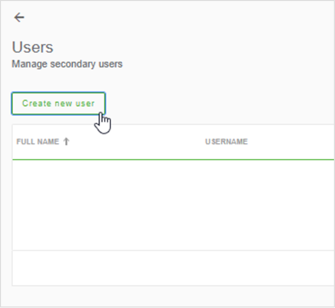 Create new user print screen
