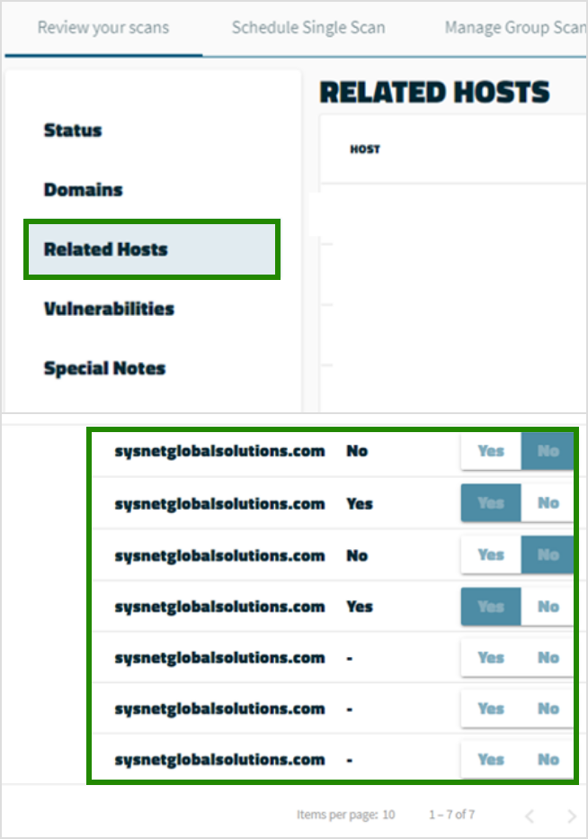 Related Hosts print screen