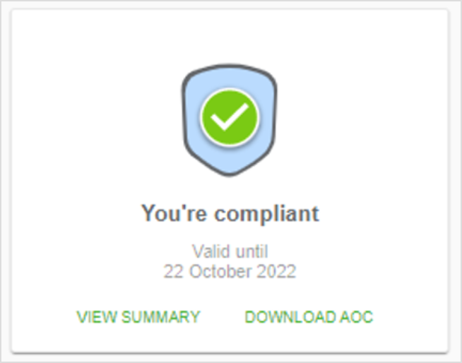 You are compliant print screen